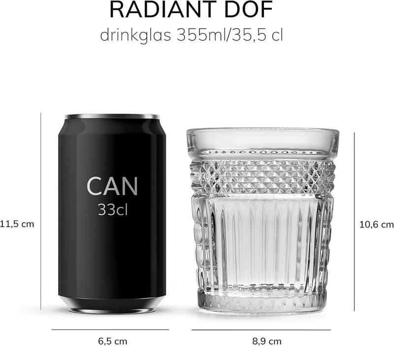 Libbey Radiant 6er Set Glas für Whisky, Wasser, Saft - 350 ml