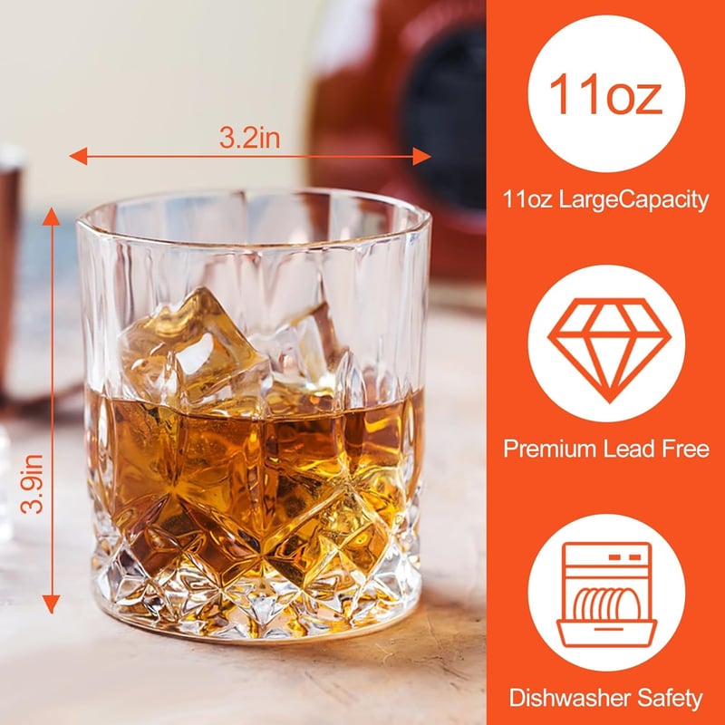 Whiskeygläser-Set aus Kristall, 6 Stück, spülmaschinenfest – Geschenk für Whisky-Liebhaber