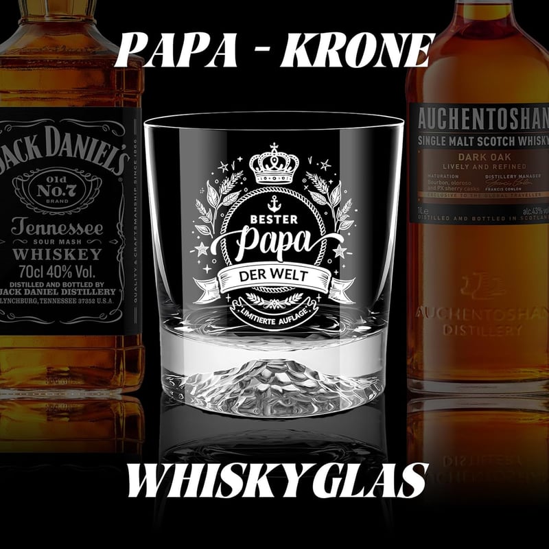 Personalisierte Whiskeygläser mit Gravur für Papa Geburtstag