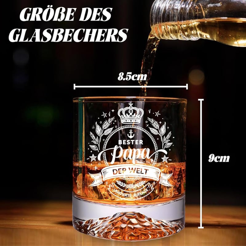 Personalisierte Whiskeygläser mit Gravur für Papa Geburtstag
