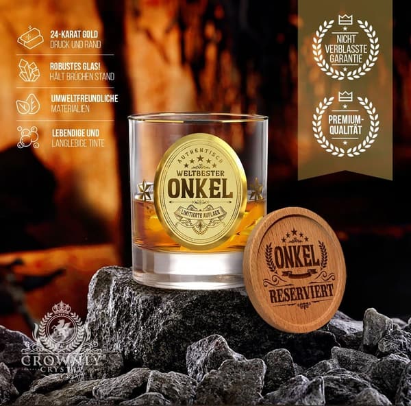 Personalisiertes Whisky Glas für Onkel - Geburtstagsgeschenk