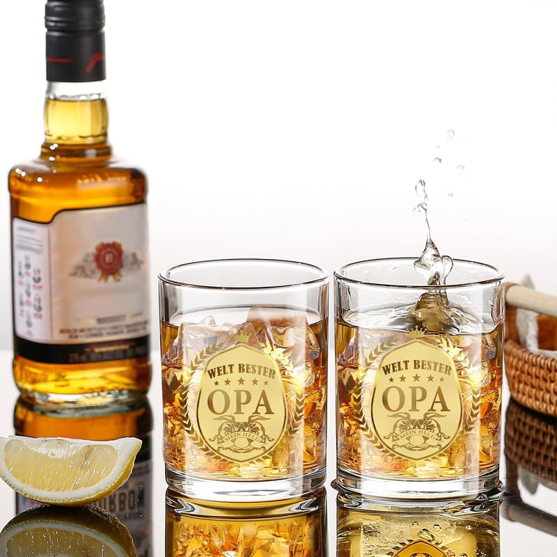 Personalisierte Whiskygläser für Opa – Geburtstagsgeschenk oder Vatertag