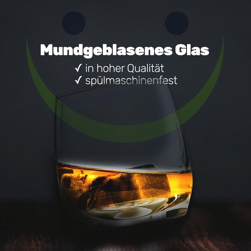Whiskygläser-Set mit 6 Wackelgläsern - 200 ml, ideal zum Verschenken