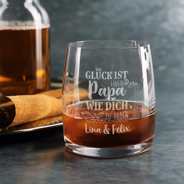 Vatertagsgeschenk Whiskyglas mit Gravur – 