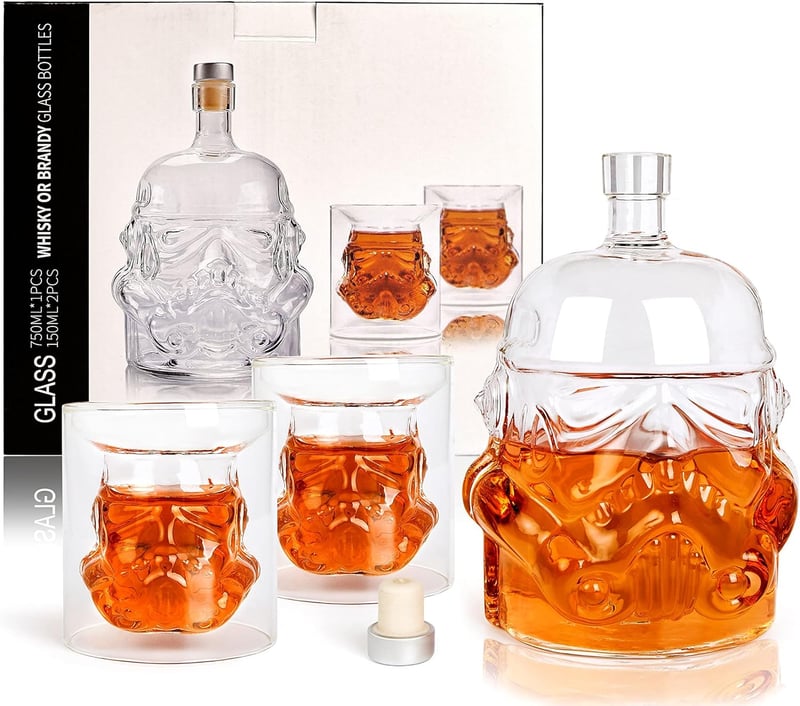 Whiskey Decanter Set mit 2 Gläsern, 750 ml – Geschenke für Männer