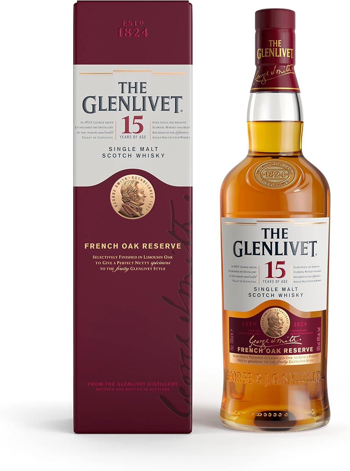 The Glenlivet 15 Jahre Single Malt Whisky – French Oak Reserve – 0,7 l