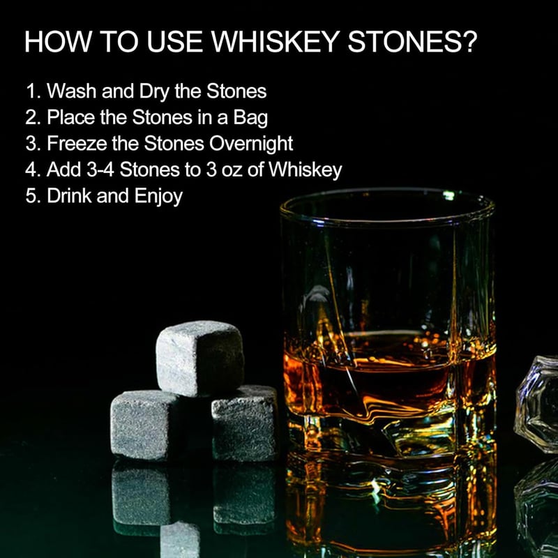 Whisky-Set mit Gläsern und Steinen für Männer, ideal zum Geburtstag