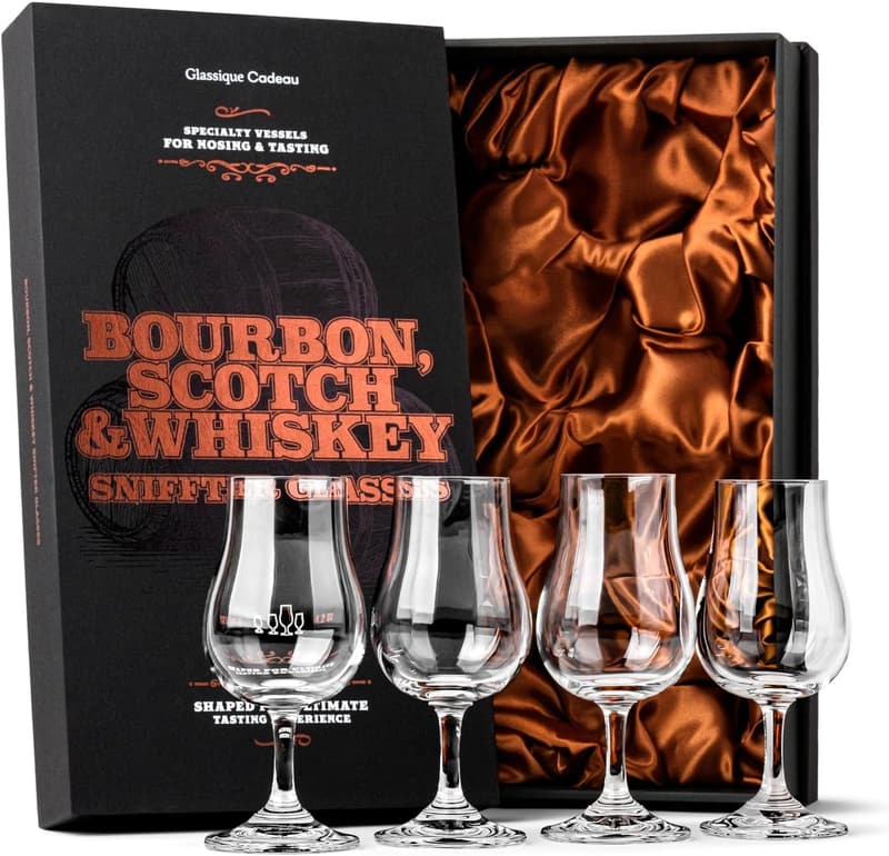 Professionelles Whisky Verkostungsset – 4 Kristallgläser 120 ml für Männer