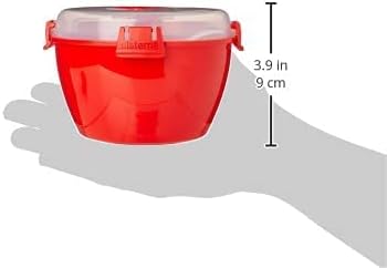 Mikrowellenfeste Nudelschüssel mit Deckel, 940 ml, rot