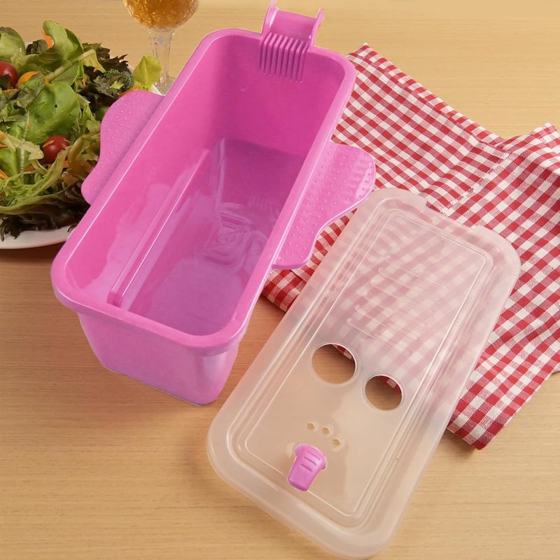Mikrowellen Pasta Container 68 OZ mit Sieb - Elefantenform (Lila)