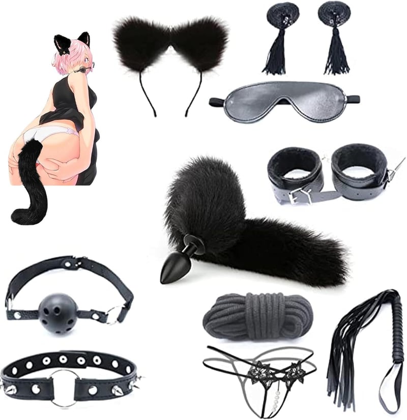 Fuchsschwanz-Analplug Set für Frauen – Erotikspielzeug für Paare (10 Stück)