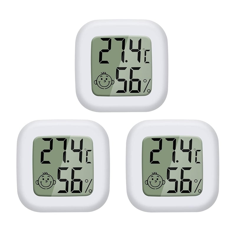 LCD Digital Thermometer Hygrometer für Gewächshaus – 3er Pack Weiß