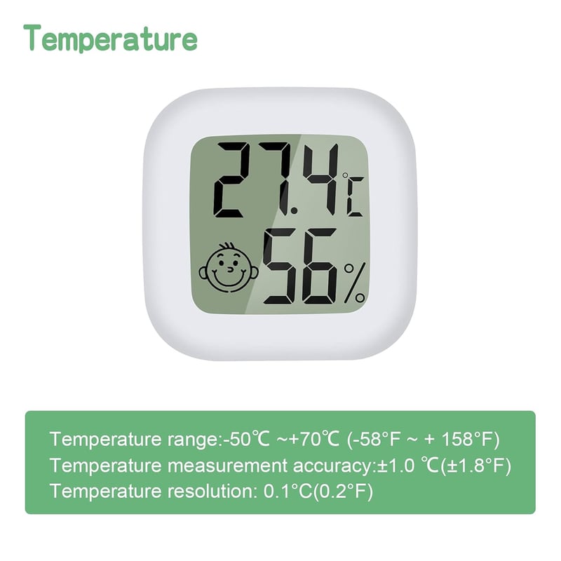 LCD Digital Thermometer Hygrometer für Gewächshaus – 3er Pack Weiß