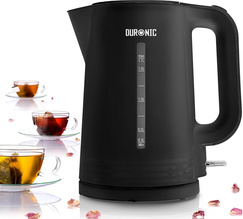Duronic EK17 BK Wasserkocher 1,7 l - 2200 Watt - Schnellkochend - Schwarz