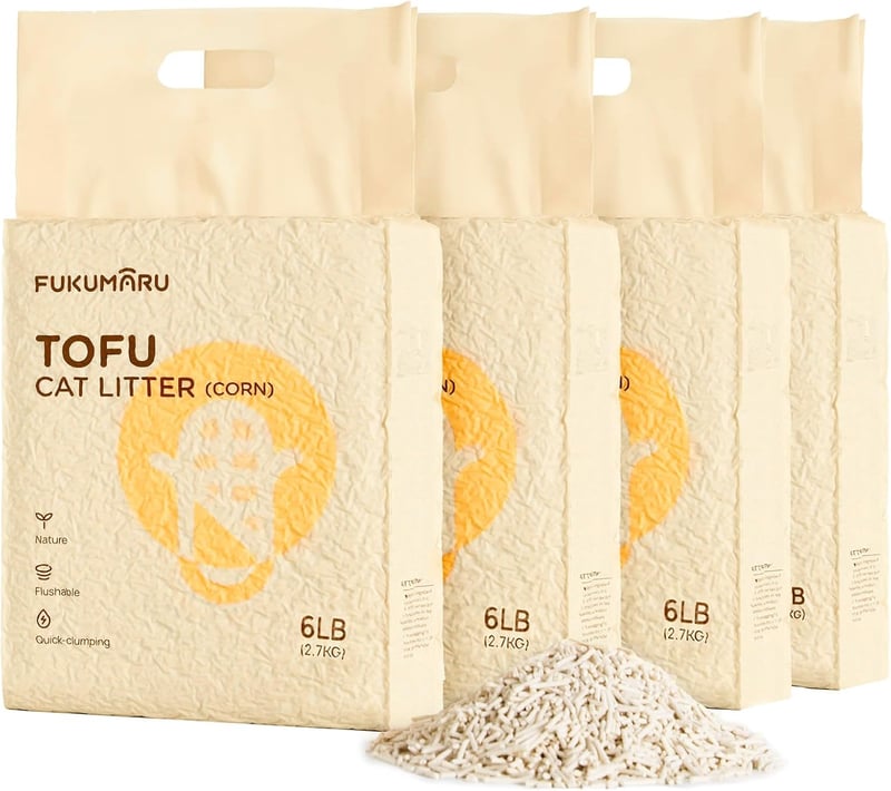 FUKUMARU Tofu Katzenstreu 10,8 kg - Staubfreies Klumpmaterial, umweltfreundlich