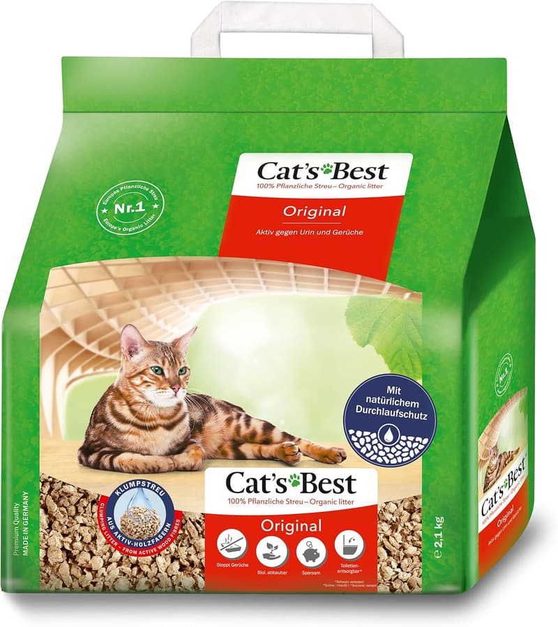 Cat's Best Original - 100 % pflanzliche Katzenstreu, 2,1 kg