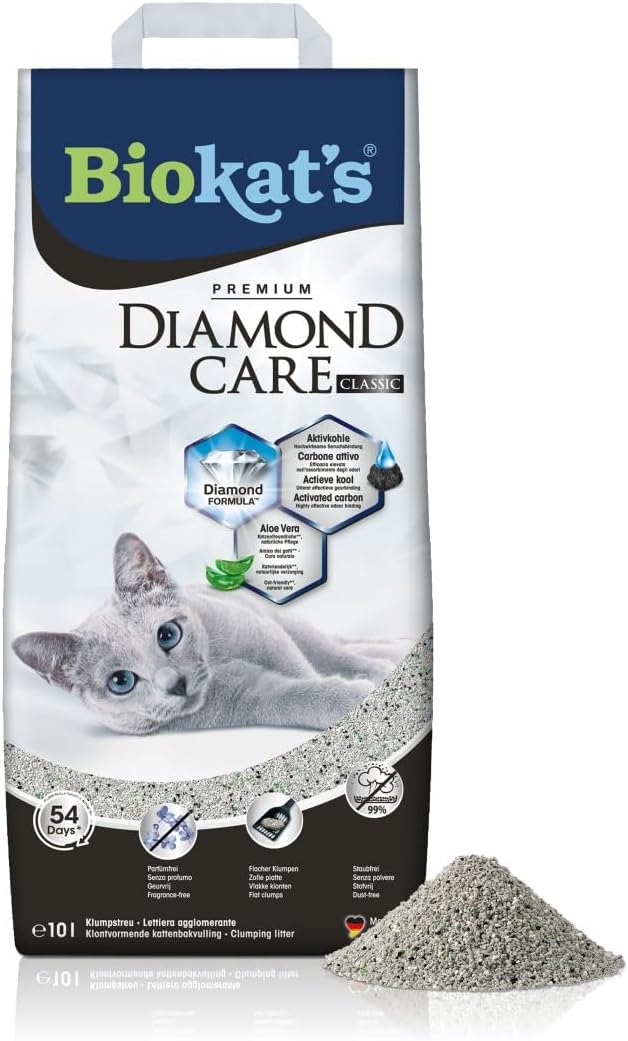 Biokat's Diamond Care Classic Katzenstreu mit Aktivkohle - 10L