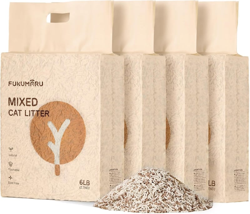 FUKUMARU Klumpstreu für Katzen - 10,8kg, Staubfrei, Apfelholzpellets