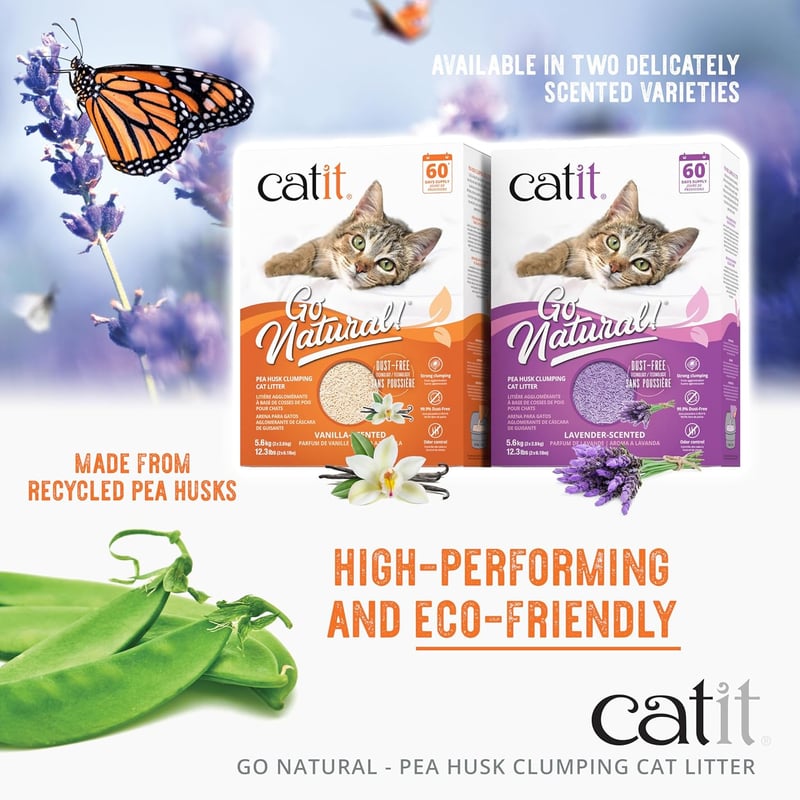 Catit Go Natural! Klumpende Katzenstreu aus Erbsenhülsen, 5,6 kg