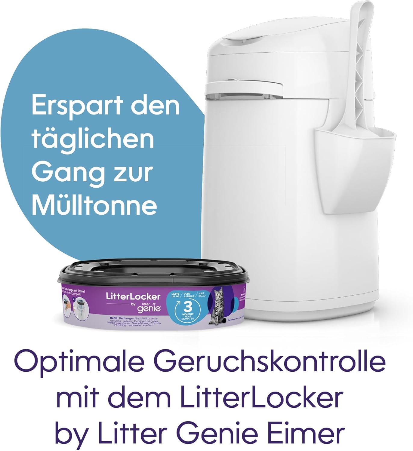LitterLocker Katzenstreu-Eimer – 50% ergiebiger, praktisches Original