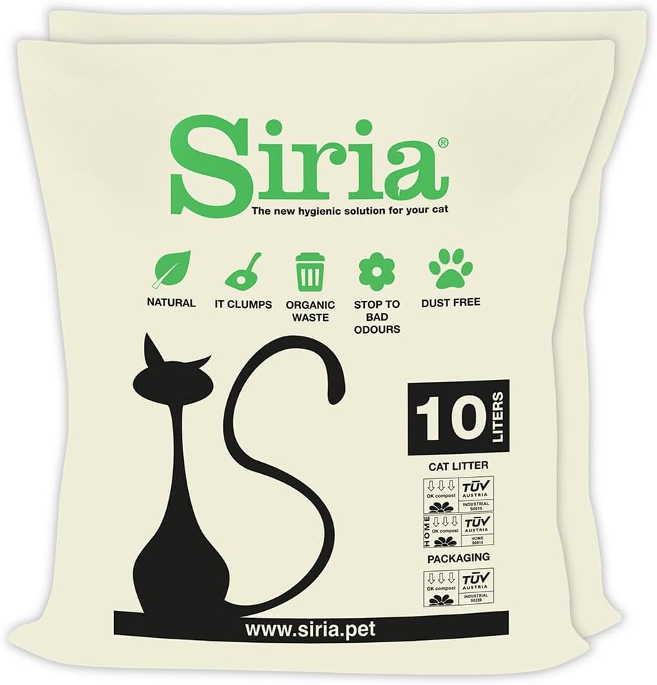 Siria Katzenstreu 20L, klumpend und pflanzlich, 2x10L