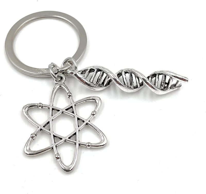 DNA Symbol Schlüsselanhänger aus Metall - Geschenk für alle Freunde und Familie