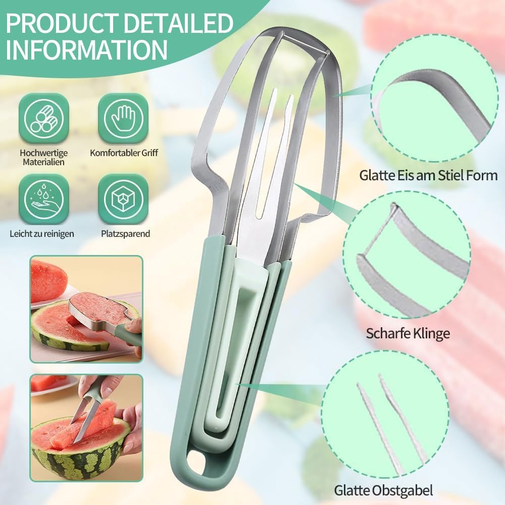 Wassermelonen-Gabelschneider aus Edelstahl im 2er Set