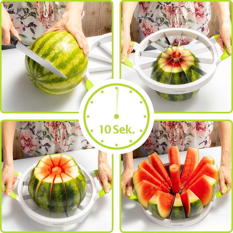com-four® Melonenschneider für Wassermelonen und Ananas - Ø 28 cm