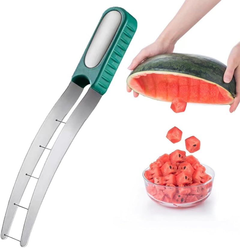 Multifunktionaler Melonenschneider aus Edelstahl mit rutschfestem Griff