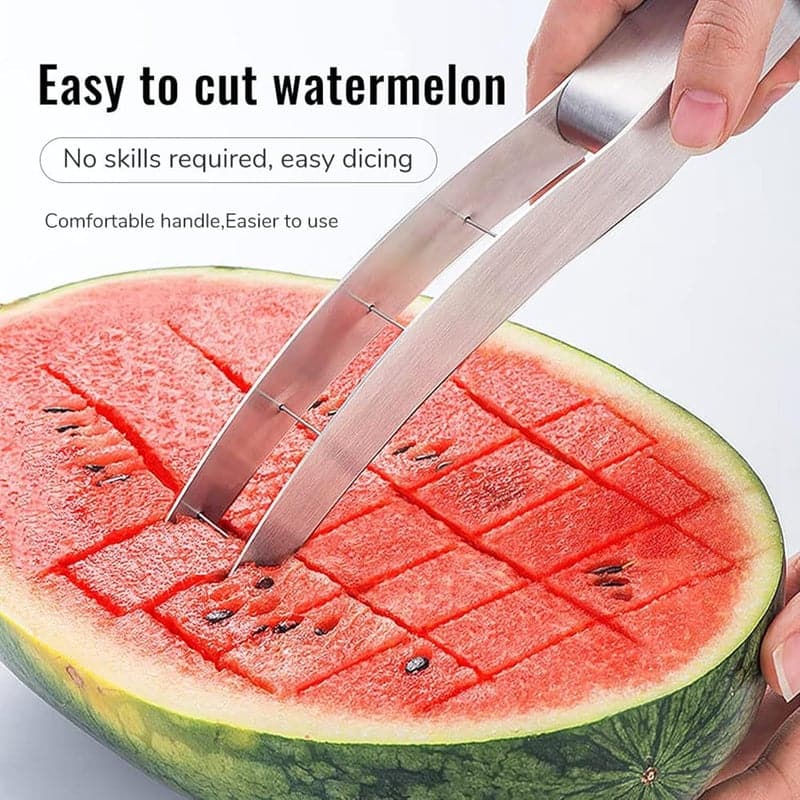 Multifunktionaler Melonenschneider aus Edelstahl mit rutschfestem Griff
