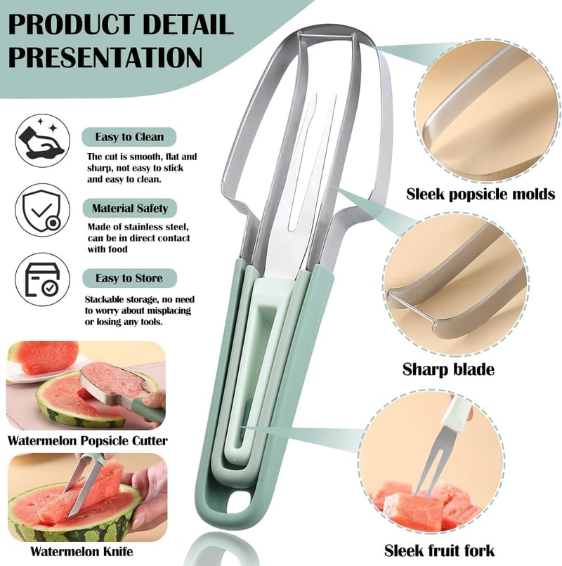 Edelstahl Obstschneider Multitool für Melonen und Mangos