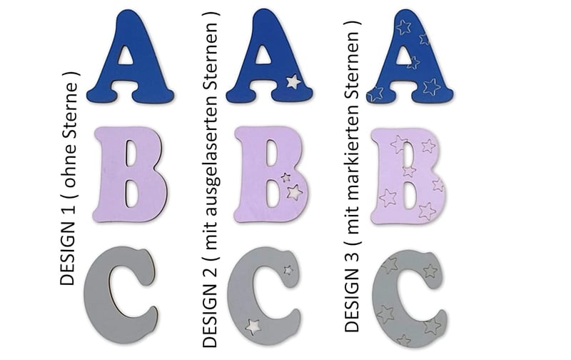 Holzbuchstaben 7 cm für Kinderzimmer – Freie Farbgestaltung, Taufgeschenk