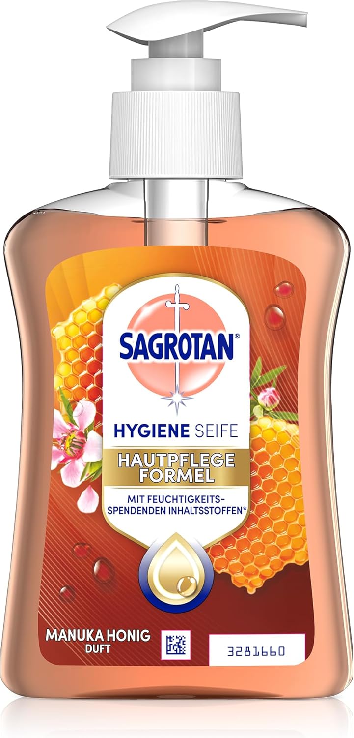 Sagrotan Manuka Honig Handseife – Feuchtigkeitsspendend, 6 x 250 ml