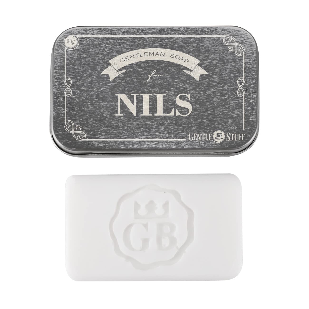 Personalisierte Handseife für Männer in Metallbox, 80g