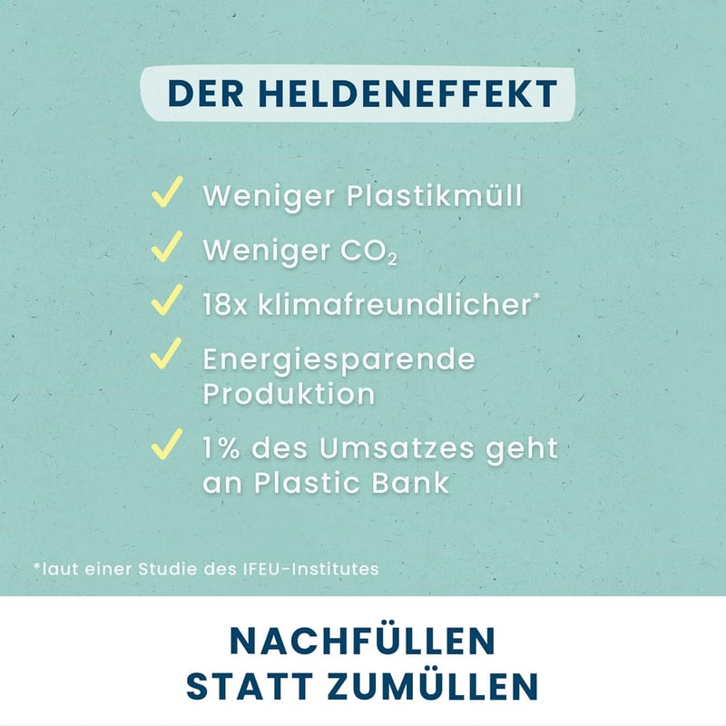 Blaue Helden Aloe Vera Handseife Starterset mit 4 Nachfüll-Pulver