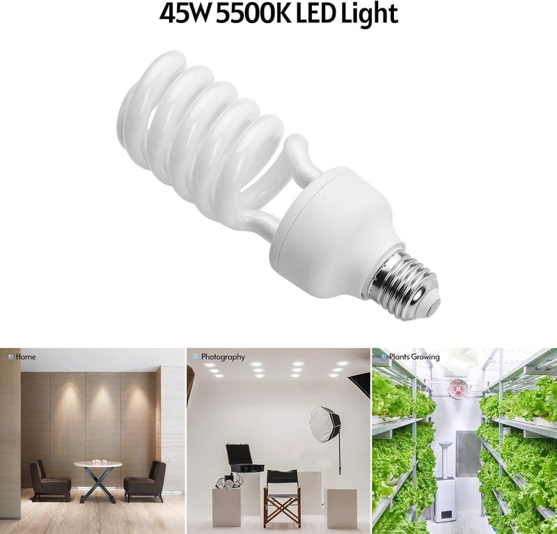 Andoer 2er Set 45W Fotolampe E27 für Studiobeleuchtung, 5500K