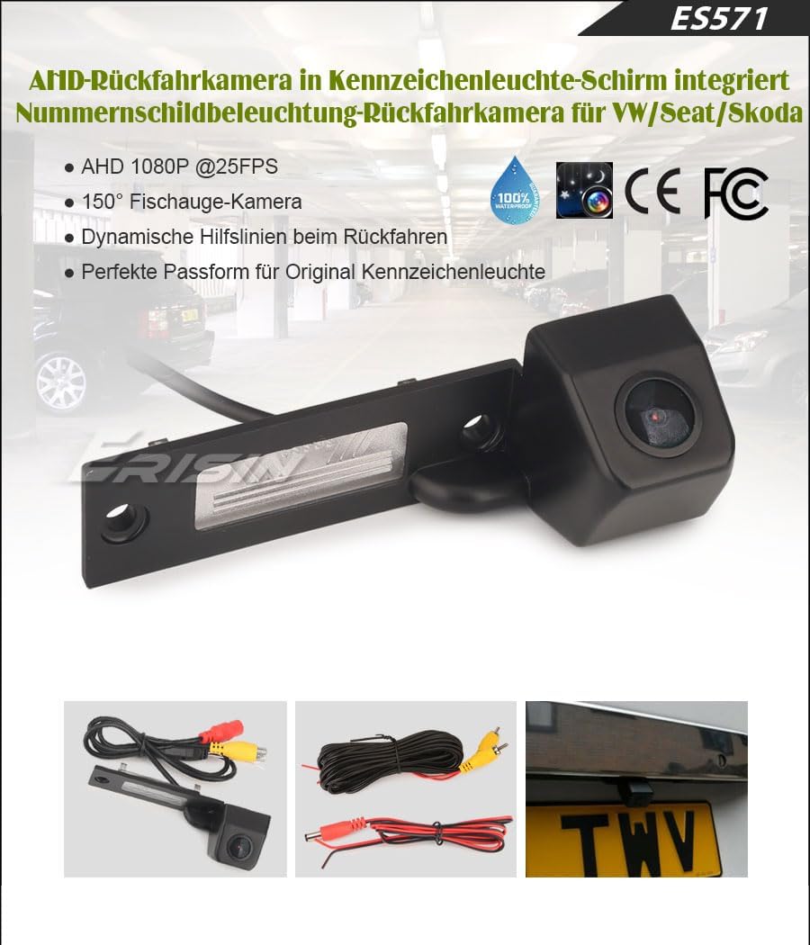 Rückfahrkamera 150° mit Nachtsicht und CCD für VW/Seat/Skoda