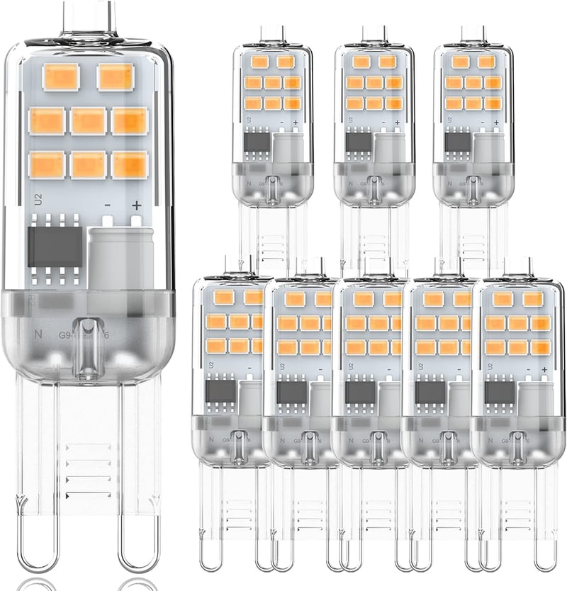 8er Pack G9 LED Lampen 2W Warmweiß 2700K, Flimmerfrei, 360°