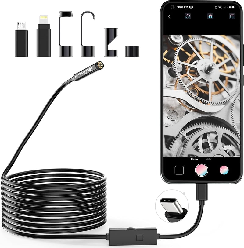 Inspektionskamera mit 8 LED für Android und iOS - 5 m