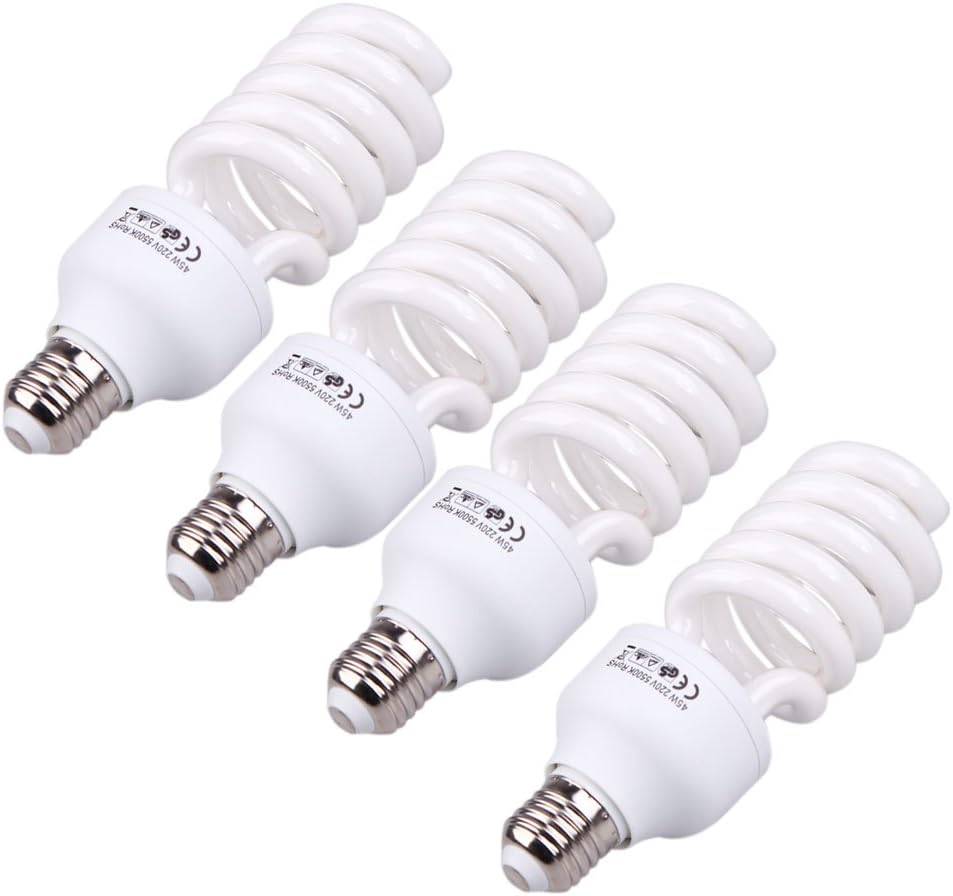 Andoer 4er Set E27 Tageslichtlampe 5500K für Fotostudio