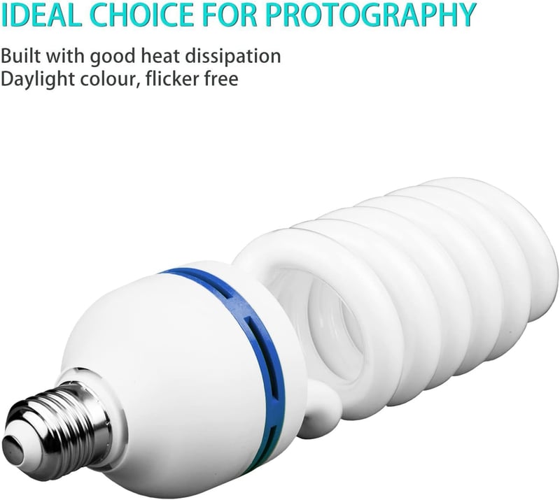 BOLLUMA E27 Tageslicht-Glühbirne 5500K für Fotostudio-Beleuchtung
