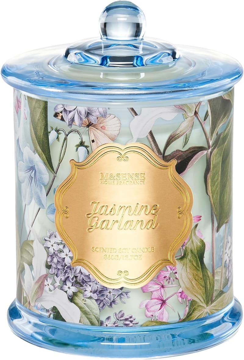 Jasmin-Duftkerze im Glas – 360g Sojawachskerze für stilvolle Heimdeko