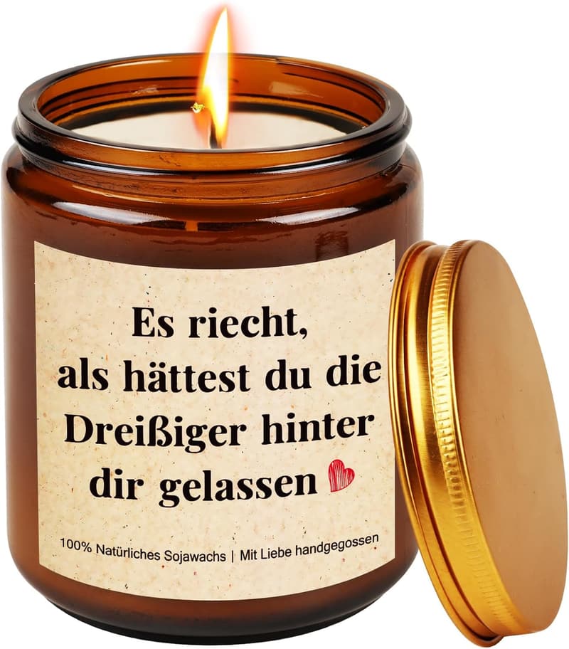 Duftkerze im Glas zum 40. Geburtstag für Frauen, Geschenke für Mama, Freundin, Tochter