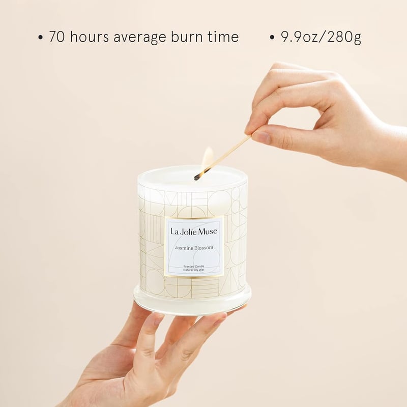 Jasmin Duftkerze aus 100% Sojawachs, 280g, 50-65 Std. Brenndauer