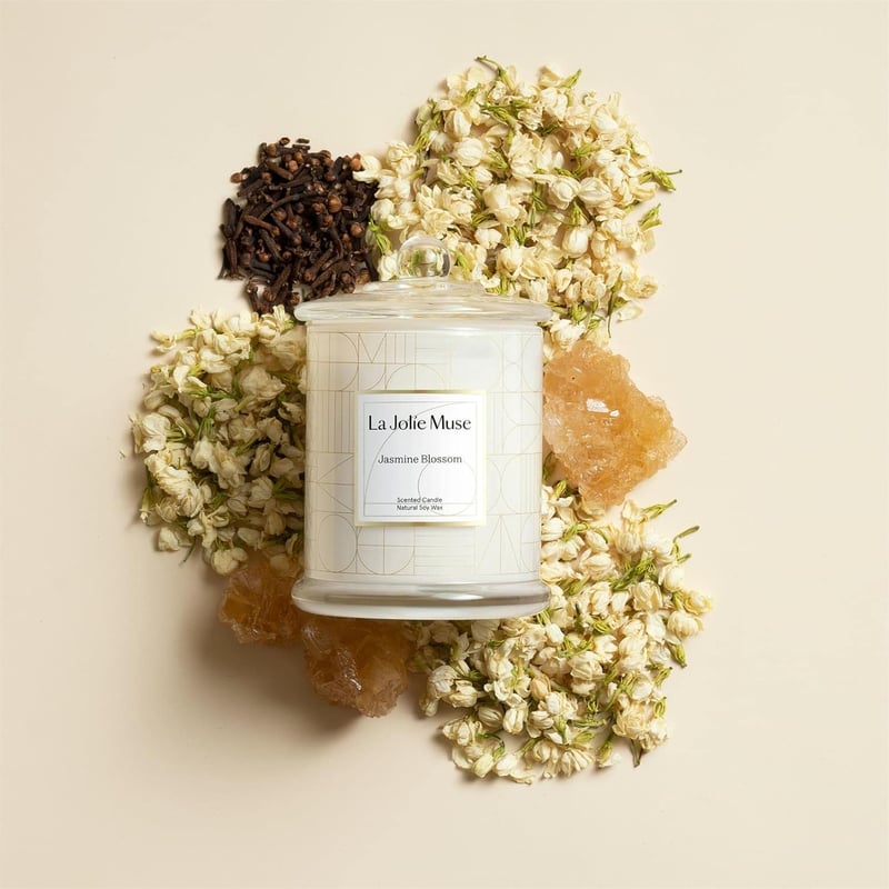 Jasmin Duftkerze aus 100% Sojawachs, 280g, 50-65 Std. Brenndauer