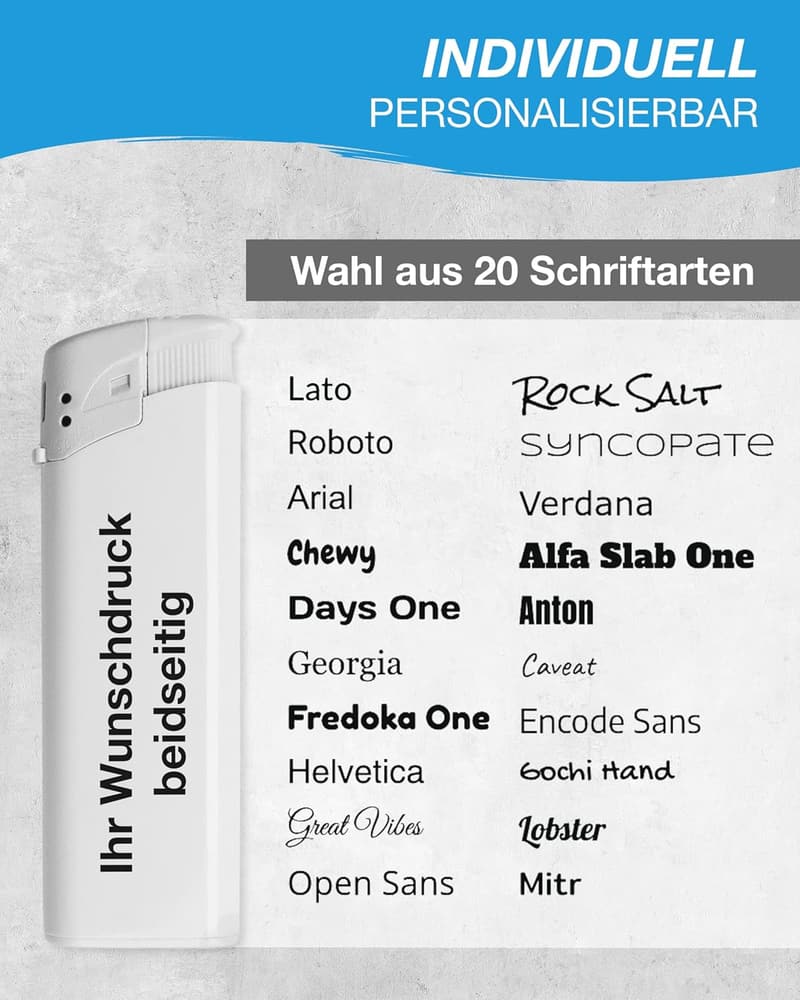 Wunschdruck Feuerzeug mit Logo – Nachfüllbar | 8 Farben | Partygeschenk