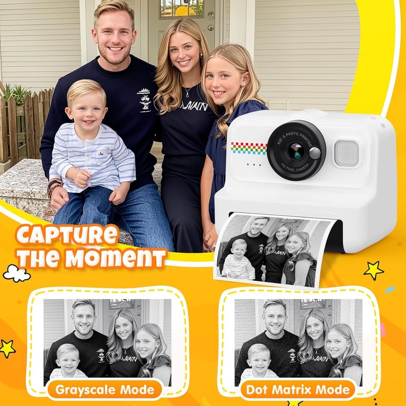 HiMont 1080P Sofortbildkamera für Kinder mit 32GB Karte und Druckpapier