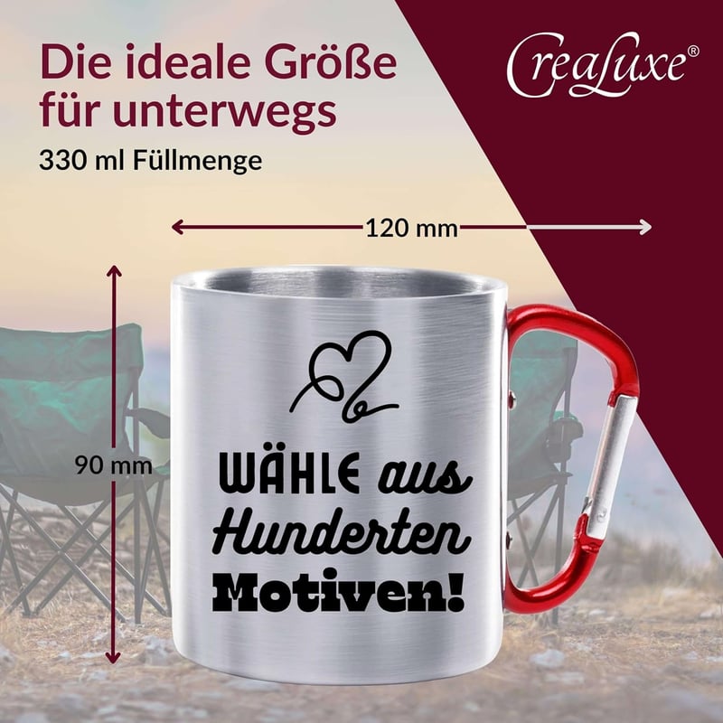 Personalisierte Edelstahl-Tasse für Feuerwehrmänner - 330 ml