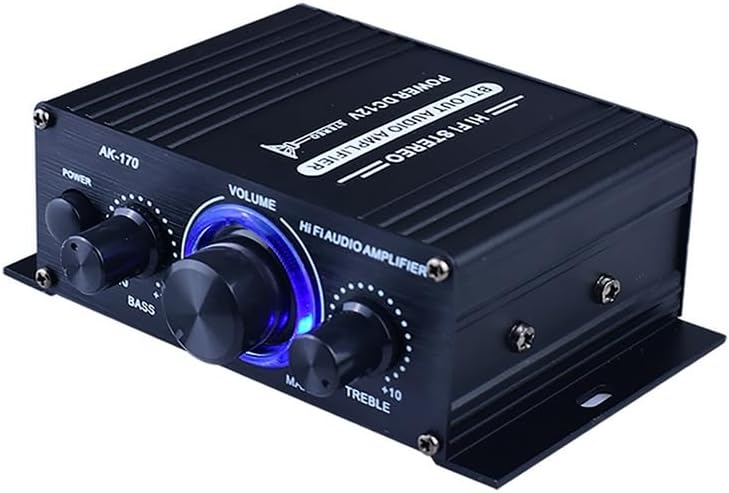 Mini HiFi-Verstärker AK170 mit LED, 200 W (2 Kanäle) für Zuhause und Auto