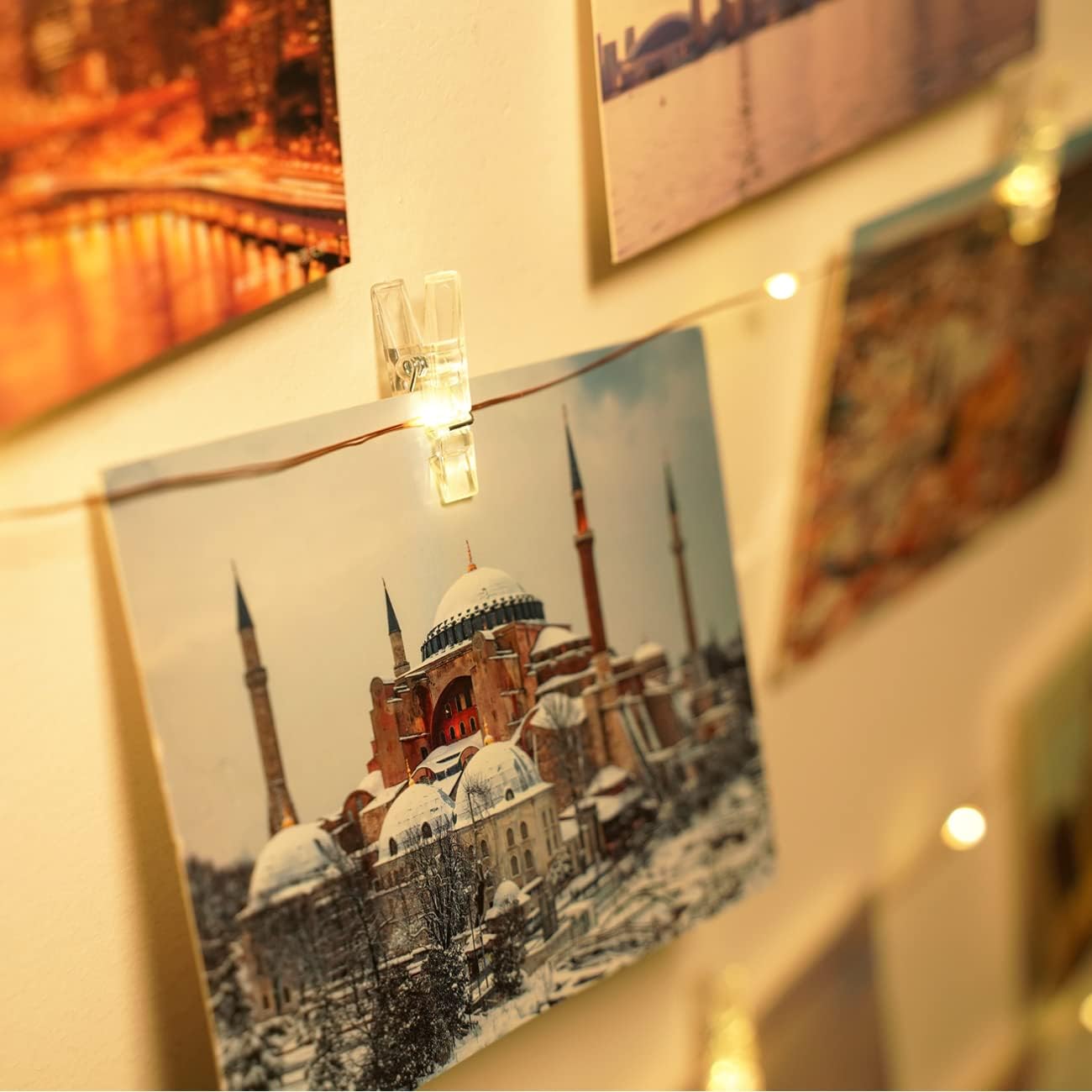 Fotoclips Lichterkette 120LED mit USB für Zimmerdeko – Warmweiß